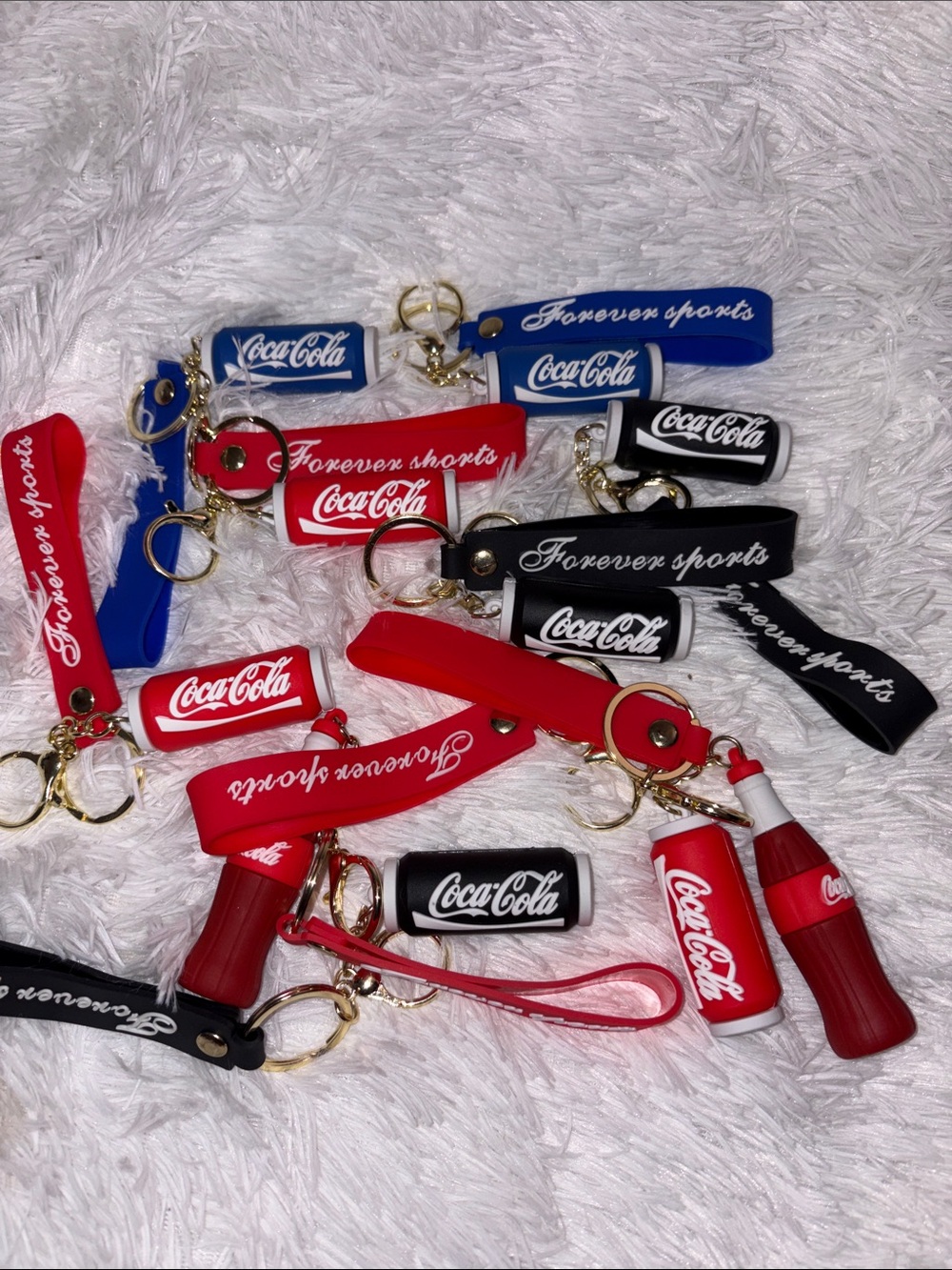 Lot of 10 Coca Cola Keychains
